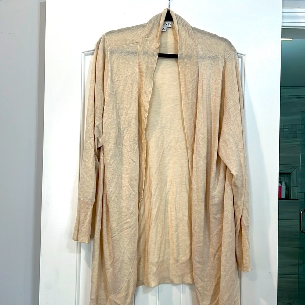 Ava & viv tan tunic cardigan